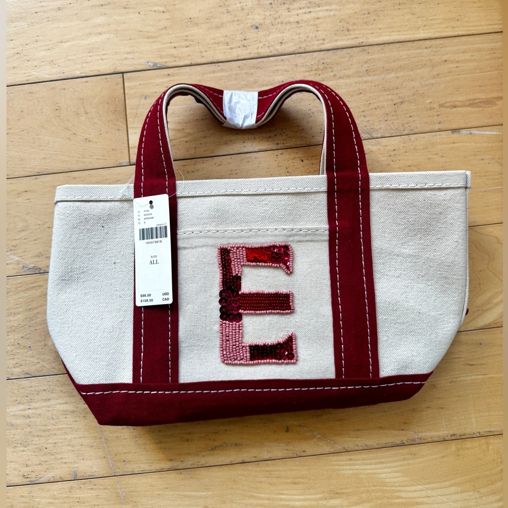 Anthropologie Hartley Monogram Mini Canvas Tote by Maeve - E